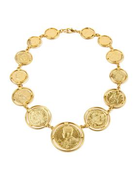 商品BEN-AMUN | 24k Gold Electroplate Coin Statement Necklace,商家Neiman Marcus,价格¥1774图片