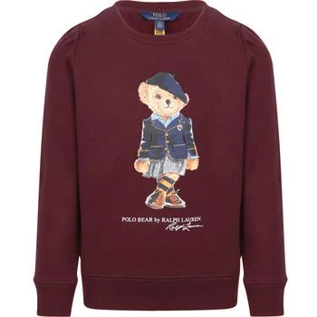 推荐Polo bear logo sweatshirt in burgundy商品