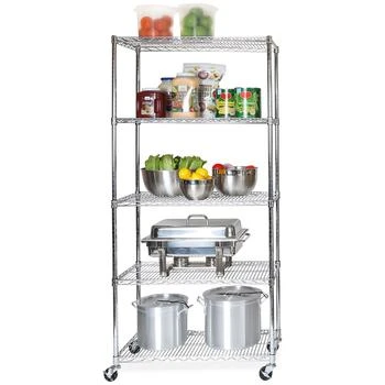 Seville Classics | Commercial-Grade 5-Tier NSF-Certified Steel Wire Wheeled Shelving,商家Macy's,价格¥1250