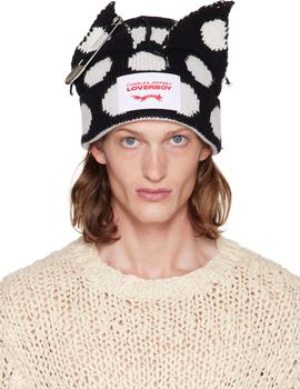 推荐SSENSE Exclusive Black Chunky Punk Ears Beanie商品