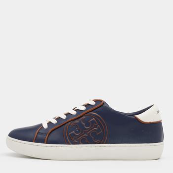 Tory Burch | Tory Burch Navy Blue Leather Chance Low Top Sneakers Size 37.5商品图片,