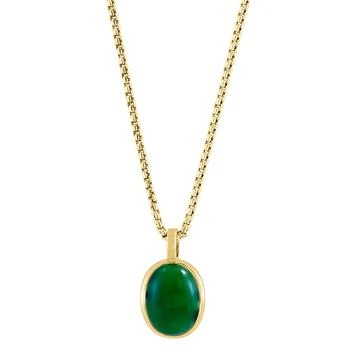 Effy | EFFY® Men's Dyed Jade Oval Cabochon 22" Pendant Necklace in Gold-Plated Silver,商家Macy's,价格¥1909