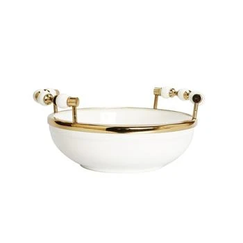 Classic Touch | Round Bowl with Beaded Design Handles, 11" x 2",商家Macy's,价格¥629