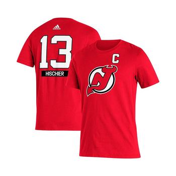 亚历山大王联名阿迪达斯, Adidas | Men's Nico Hischier Red New Jersey Devils Captain Patch Name and Number T-shirt商品图片 
