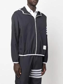 Thom Browne | THOM BROWNE MEN PACKABLE ZIP UP HOODIE W/ SEAMED IN MESH 4 BAR STRIPE IN MILITARY RIPSTOP 5折