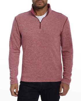 Robert Graham | Men's Handley Melange Quarter-Zip Sweatshirt商品图片,4.8折