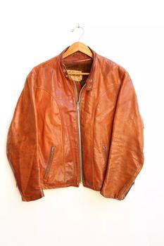 商品Vintage Schott Lined Leather Moto Jacket图片