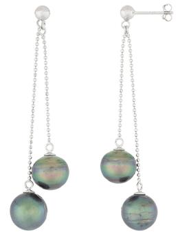 Splendid Pearls | 9-10mm Tahitian Pearl Dangling Earrings商品图片,6.9折