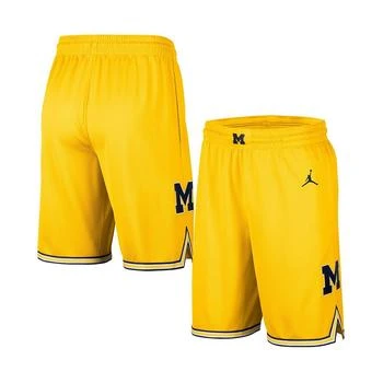 推荐Men's Brand Maize Michigan Wolverines Replica Team Basketball Shorts商品