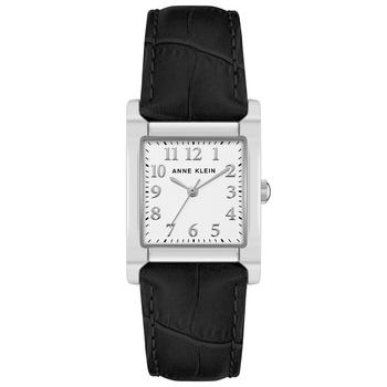 Anne Klein | Women's Black Croco Pattern Genuine Leather Strap Watch 35mm商品图片,