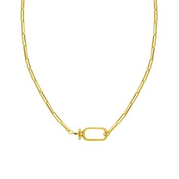 Essentials | Oblong Clip Chain with Snap Clasp 18" Necklace in Gold Plate or Silver Plate商品图片,5折×额外8折, 额外八折