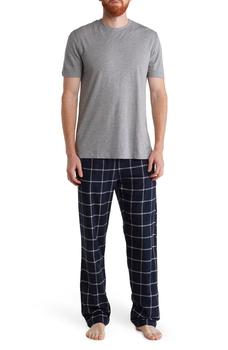 Brooks Brothers | Short Sleeve T-Shirt & Flannel Pants 2-Piece Pajama Set商品图片,6.1折