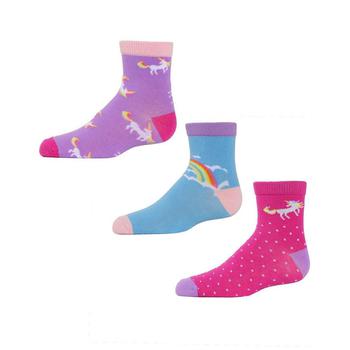 商品Memoi | 3 Pairs Girl's Unicorn Cotton Blend Ankle Socks,商家Macy's,价格¥99图片