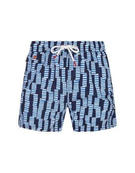 Kiton | Swim Shorts With Light Blue Windsock Pattern,商家Italist,价格¥2084