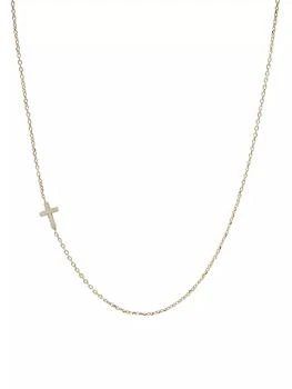Anzie | Love Letter 14K Yellow Gold & 0.08 TCW Diamond Cross Charm Necklace,商家Saks Fifth Avenue,价格¥6377