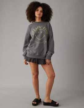 AE | AE Oversized Smiley Graphic Sweatshirt 