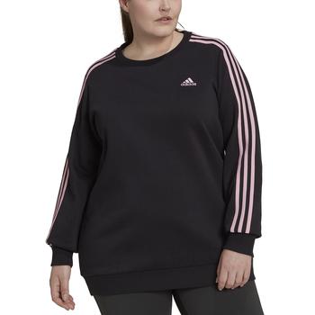 adidas plus精选, Adidas | Plus Size Essentials Three-Stripes Fleece Sweatshirt商品图片 