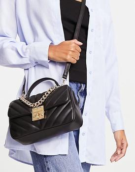ALDO | ALDO Hays bag in black quilt with gold hardware商品图片,