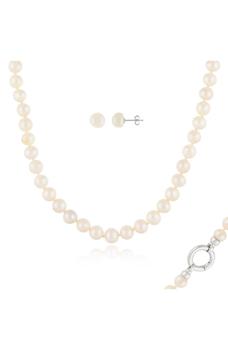 Splendid Pearls | 7-8mm Freshwater Pearl Necklace & Earrings Set商品图片,