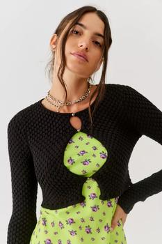 推荐UO Piper Textured Keyhole Sweater商品