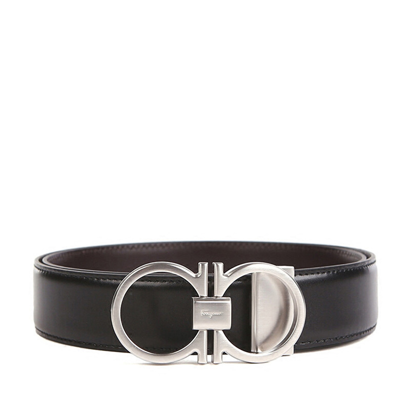 菲拉格慕皮带, Salvatore Ferragamo | Salvatore Ferragamo 菲拉格慕 男士双面咖啡色黑色经典板扣式皮带 67-9661-01-CALF-NERO【包装随机，部分无包装盒】商品图片 独家减免邮费