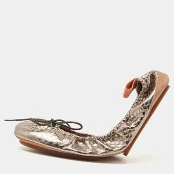 推荐See by Chloé Metallic Python Embossed Leather Ballet  Flats Size 38商品