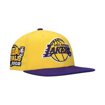 lakers评价, Mitchell & Ness | Men's Gold, Purple Los Angeles Lakers 2002 Nba Finals Xl Patch Snapback Hat商品图片 