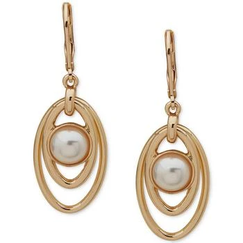 Anne Klein | Gold-Tone Imitation Pearl Orbital Drop Earrings 4.9折, 独家减免邮费