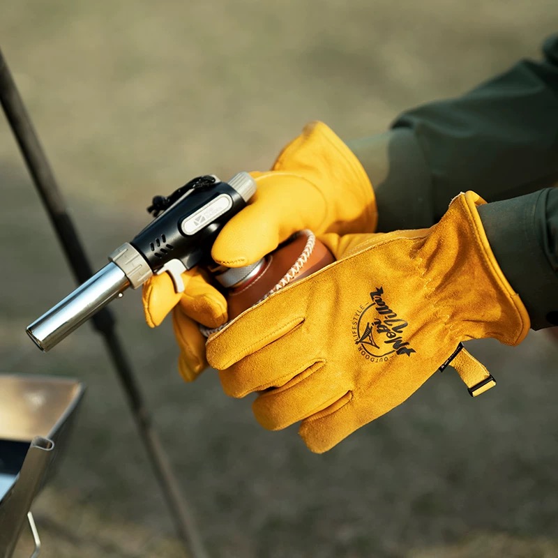 MobiGarden | 精致露营阻燃隔热手套牛皮耐高温隔热防烫户外露营野炊手套商品图片,7.3折, 包邮包税