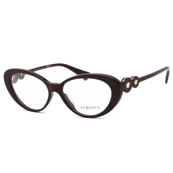 Versace | Versace Women's Eyeglasses - Bordeaux Full Rim Plastic Frame, 53 mm | 0VE3331U 5382 4.5折×额外9折x额外9.5折, 独家减免邮费, 额外九折, 额外九五折