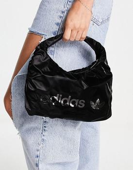 阿迪达斯boost, Adidas | adidas Originals mini satin shoulder bag in black商品图片 