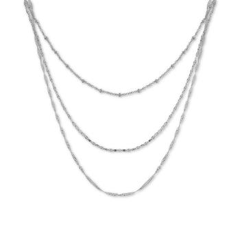 商品Silver Plated Multi-Chain 18" Layered Statement Necklace图片
