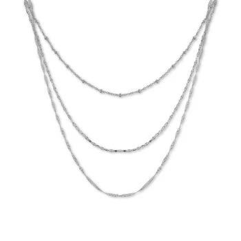 Essentials | Silver Plated Multi-Chain 18" Layered Statement Necklace,商家Macy's,价格¥372