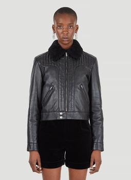 圣罗兰皮衣, Yves Saint Laurent | Shearling Leather Jacket in Black商品图片 