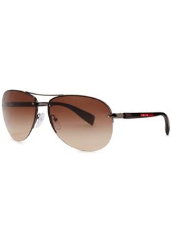 推荐Brown aviator-style sunglasses商品