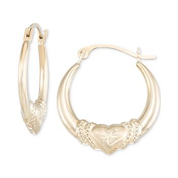 商品Macy's | Claddagh Round Hoop Earrings in 10k Yellow Gold,商家Macy's,价格¥1617图片