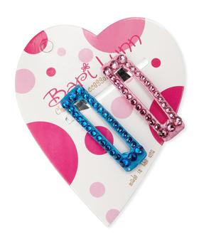 商品Aqua & Pink Crystal Hair Clip Set图片