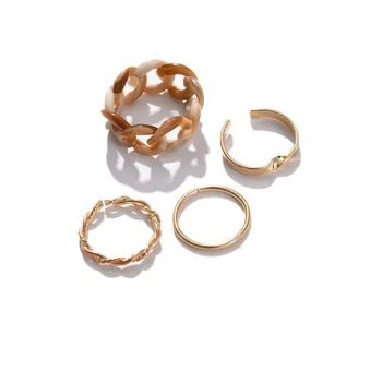 SOHI | Set Of 4 Gold-plated Finger Rings,商家Premium Outlets,价格¥214