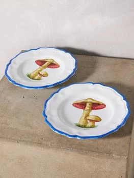 Les Ottomans | Set of two Mushroom ceramic side plates,商家MATCHES,价格¥660
