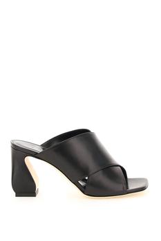 yee si, SI ROSSI | Si sergio rossi leather mules with sculpture heel商品图片 8.8折