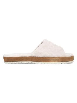vince鞋, Vince | Kalina Shearling-Lined Suede Slippers商品图片 3.1折