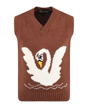 商品Brown Vest For Kids With White Swan,商家Italist,价格¥834图片