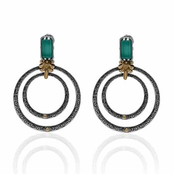 Konstantino | Konstantino Sterling Silver and 18K Yellow Gold, Chalcedony Drop Earrings 5折