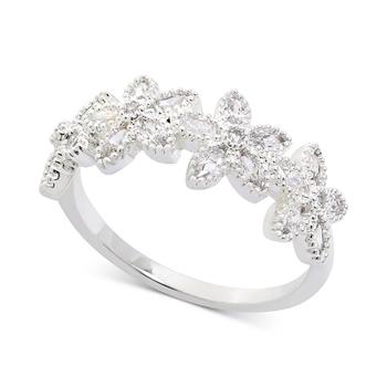 推荐Silver-Tone Marquise-Crystal Flower Band Ring, Created for Macy's商品