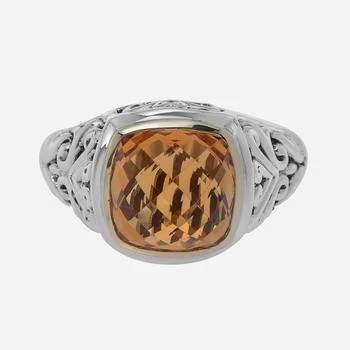 Charles Krypell | Charles Krypell Sterling Silver and 18K Yellow Gold, Citrine Gemstone Ring Sz. 6.5,商家Shopworn,价格¥1374