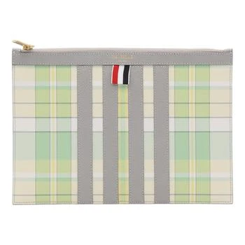 推荐Thom Browne Plaid-Checked Printed Zipped Clutch Bag商品