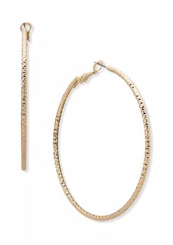 product Gold Tone 70 Millimeter Large Hoop Pierced Earrings image