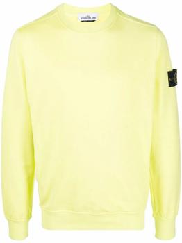 推荐Stone Island Men's  Yellow Cotton Sweatshirt商品