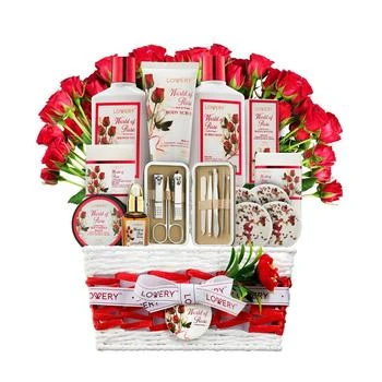 Lovery | Red Rose Home Spa Body Care Gift Set, Beauty and Personal Care Kit, Bath and Body Gift Set, 35 Piece,商家Macy's,价格¥804