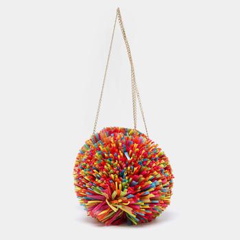 Charlotte Olympia, [二手商品] Charlotte Olympia | Charlotte Olympia Multicolor Straw and Suede Fiesta Chain Clutch Bag商品图片 3.5折, 满1件减$100, 满减